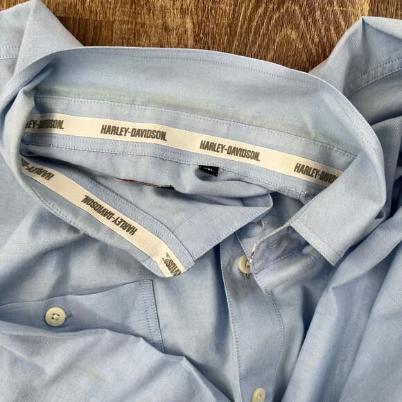 Harley Davidson Y2K Vintage Blue Button Up Shirt - Picture 8 of 10